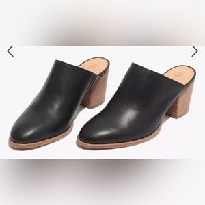 Black Leather Mules - Madewell Harper